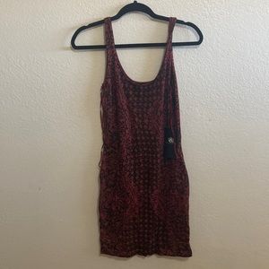 Red black with gold dress